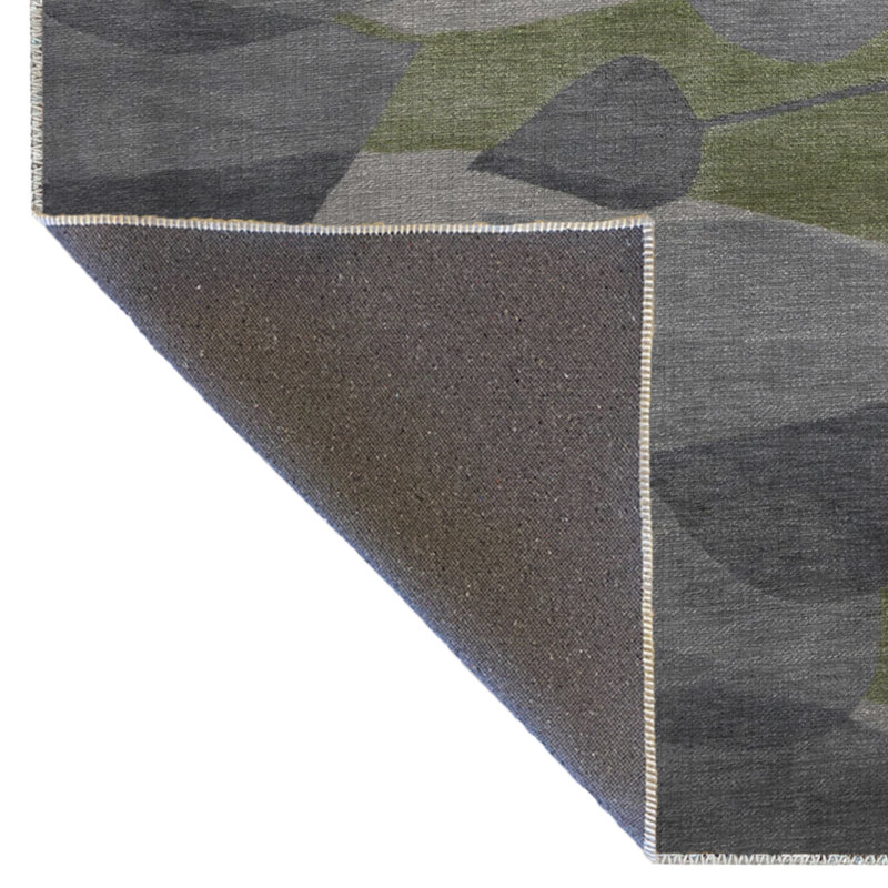 Tapis décoratif moderne à motif géométrique abstrait gris et gris, Rectangle 2 pi 8 po x 5 pi