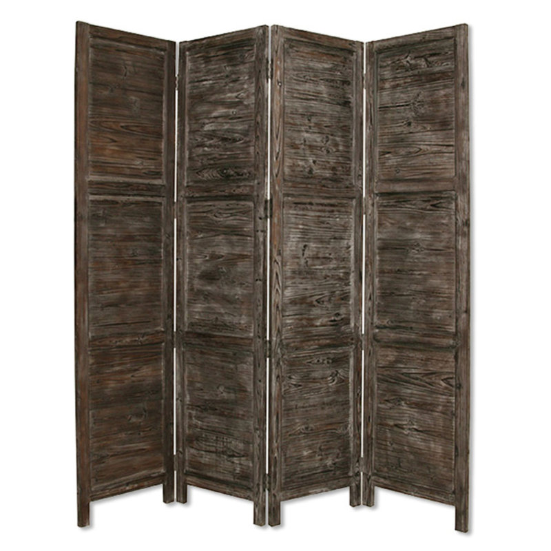 Cloison pliante en bois massif l 76 po x H 84 po, Noir