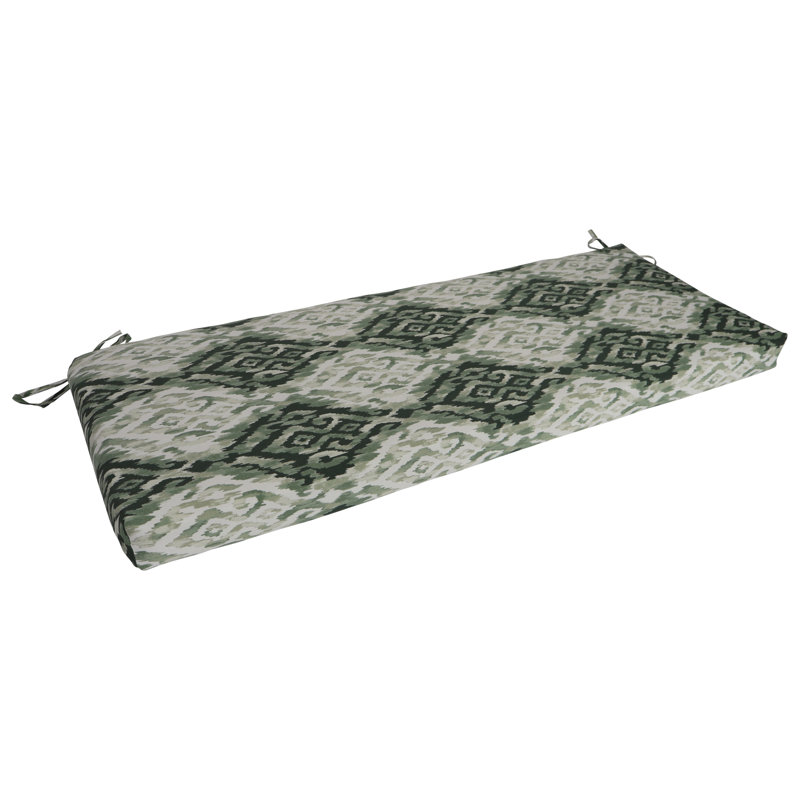 Outdoor Bench Cushion, 54" W x 19" D, Green/Lakat Mineral Abstract