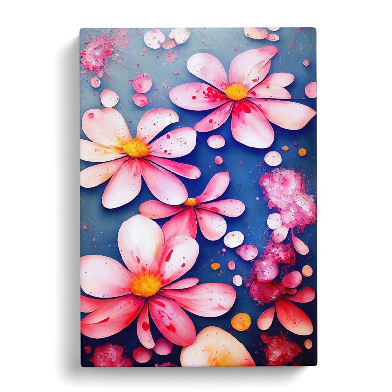 Splattered Flowers No.5 - Wrapped Canvas, 50cm H x 35cm W x 3cm D