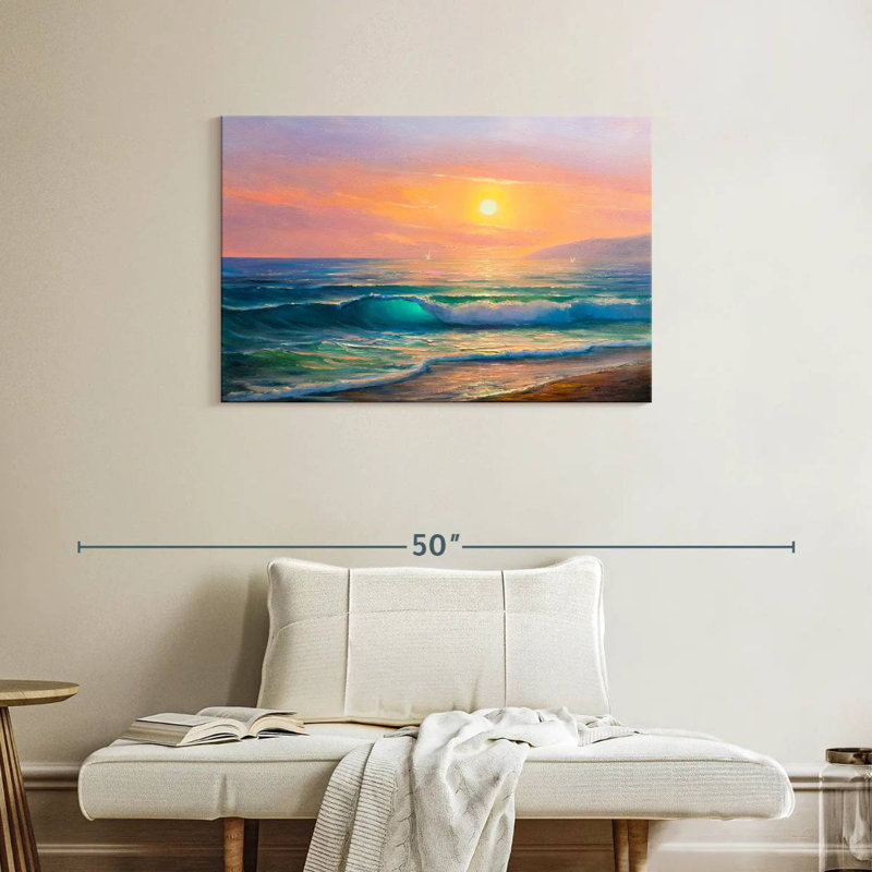Alvord, soleil sur la mer, peinture, H 24 po x l 36 po