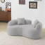 Fauteuil incurvé en velours gris de 168,7 cm (66,37 pouces), mousse à compression totale, aucun montage requis, poids maximal supporté : 159 kg (350 lb), idéal pour les petits espaces et les réunions de famille, coussin ergonomique en tissu et éponge, assemblage requis.