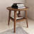 Nordic Style Minimalist Walnut-coloured Round Side Table
