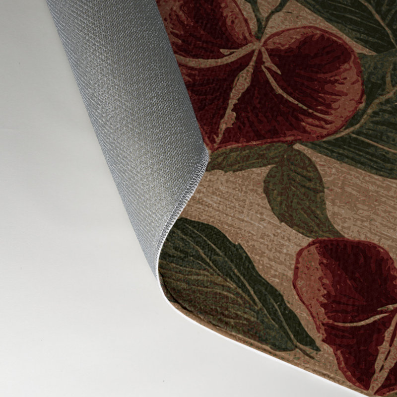 Tapis d'intérieur et d'extérieur brun Botanical, Rectangle 5 pi x 7 pi