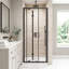 Porte de douche pliante en aluminium noir mat 32 po x H 72 po x verre trempé transparent 1/4 po-133336708