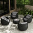 Wicker Outdoor Patio Chair With Cushions And Accent Pillow And Patio Table
