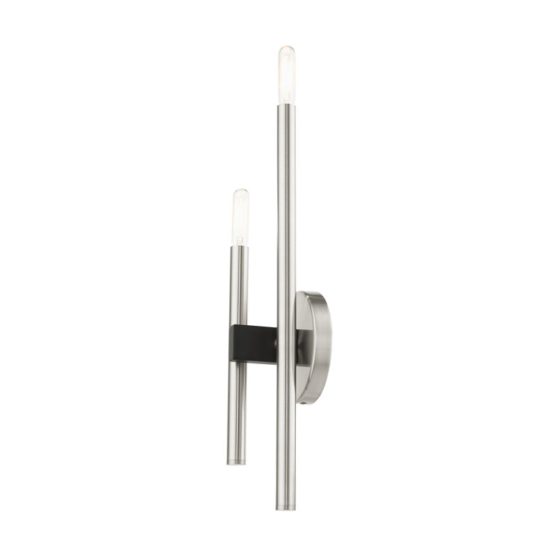Applique articulée à 2 lumières à intensité variable, Nickel brossé