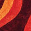 Tapis à poil long rouge / orange brûlé / orange clair Fitts-1337936925