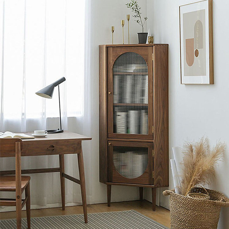 Armoire de rangement d'angle, Brun