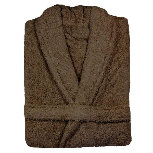 Gender Neutral Mid-Calf Bathrobe with Pockets, Chocolate