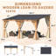Pavillon de jardin extérieur en bois avec rideaux et filet pour terrasse-130714651