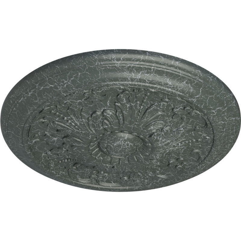 Médaillon de plafond H 16,875 po x l 16,875 po x P 3,5 po Vienna, Craquelure vert athénien