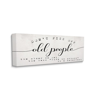 Humour «Don't PO Old People», phrase «Noir blanc cassé»