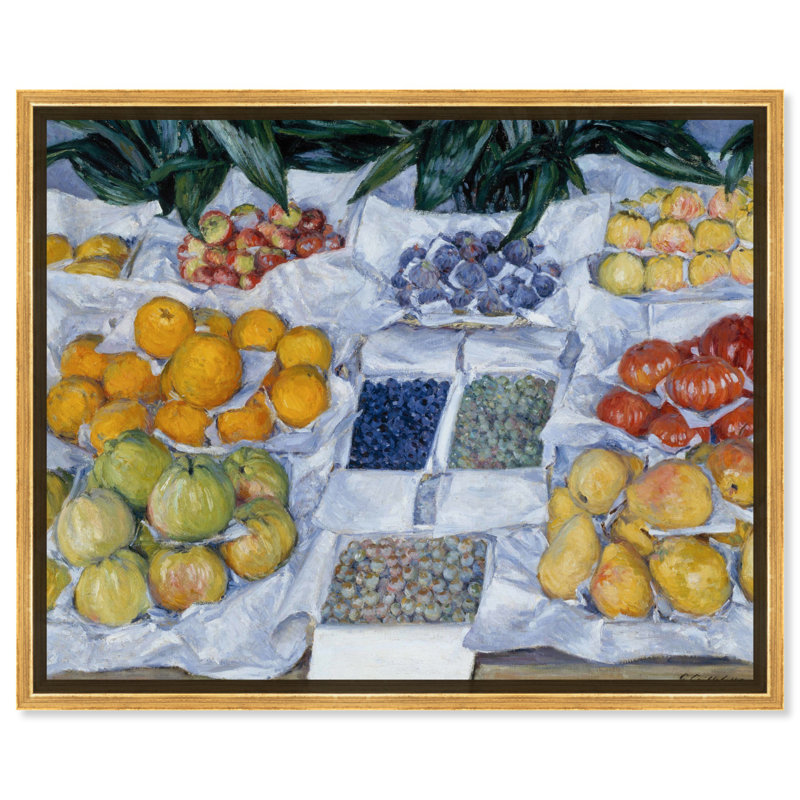 «Fruit Exposed On A Stand», toile par Art Remedy, Cadre doré, H 31 po x l 37 po