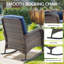 Chaises de patio d'extérieur en osier 5 pièces avec causeuse en rotin, table en osier et table d'appoint pour terrasse de patio-1854004057