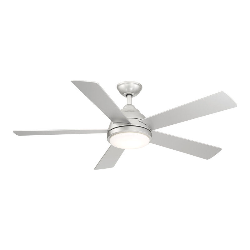 Aasiyah 52'' Ceiling Fan with LED Lights, Painted Brushed Nickel