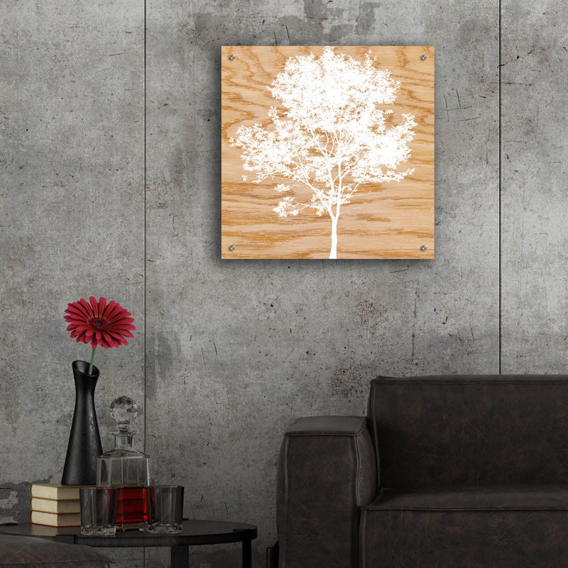  «Snowy Tree» par Erin Clark, art mural en verre acrylique, 24 po x 24 po, H 24 po x l 24 po x P 0,2 po