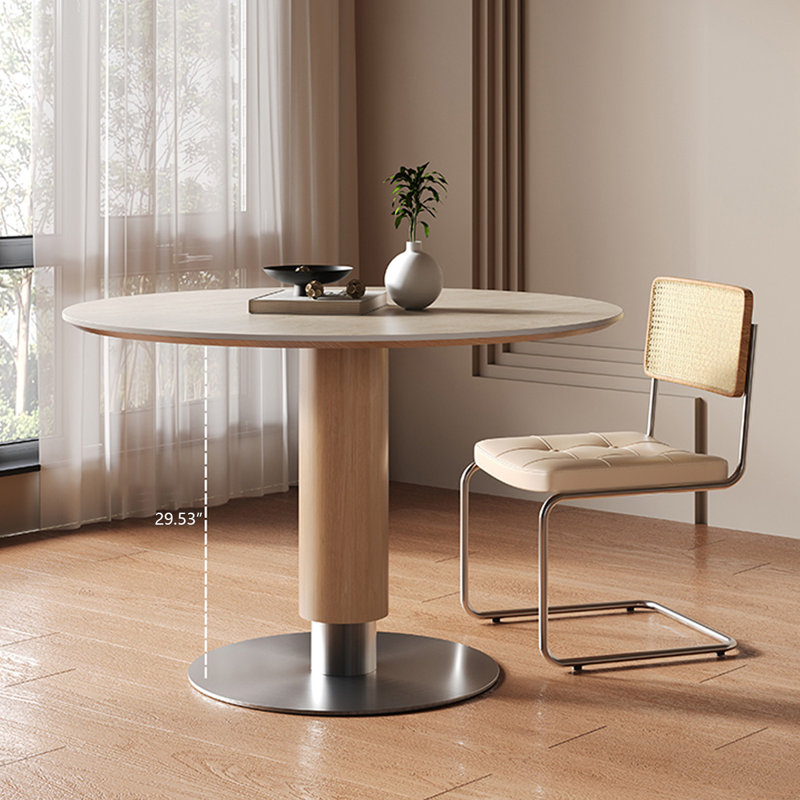 Table de salle à manger blanche et Burlywood, H 29,53 po x L 31,5 po x l 31,5 po