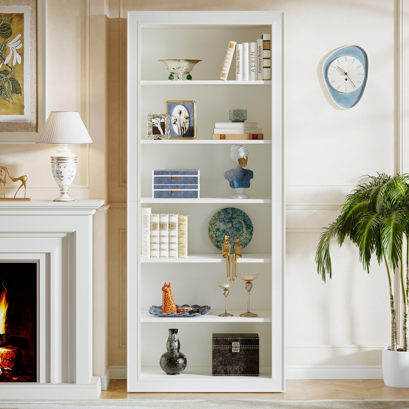 75" Tall Bookcase, Modern Bookshelf Floor Standing Large Book Shelf Open Display Storage Shelves