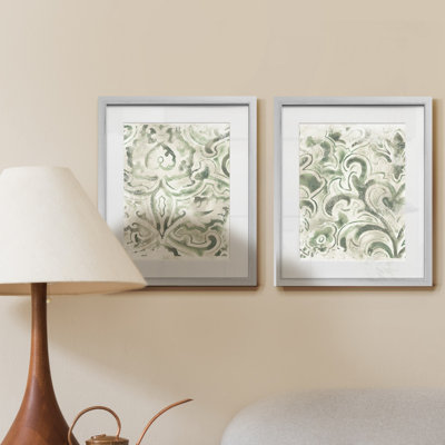 « Ancient Tile III », ensemble de 2 reproductions d’art graphique encadrées sur papier