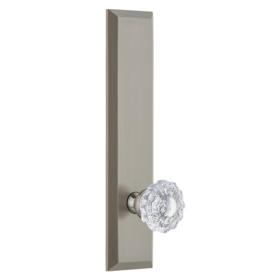 Grandeur Fifth Avenue Tall Plate Privacy with Versailles Crystal Door Knob