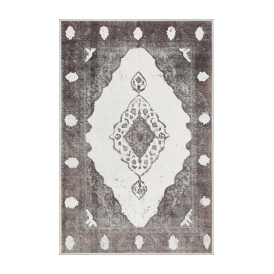Tapis contemporain gris / blanc