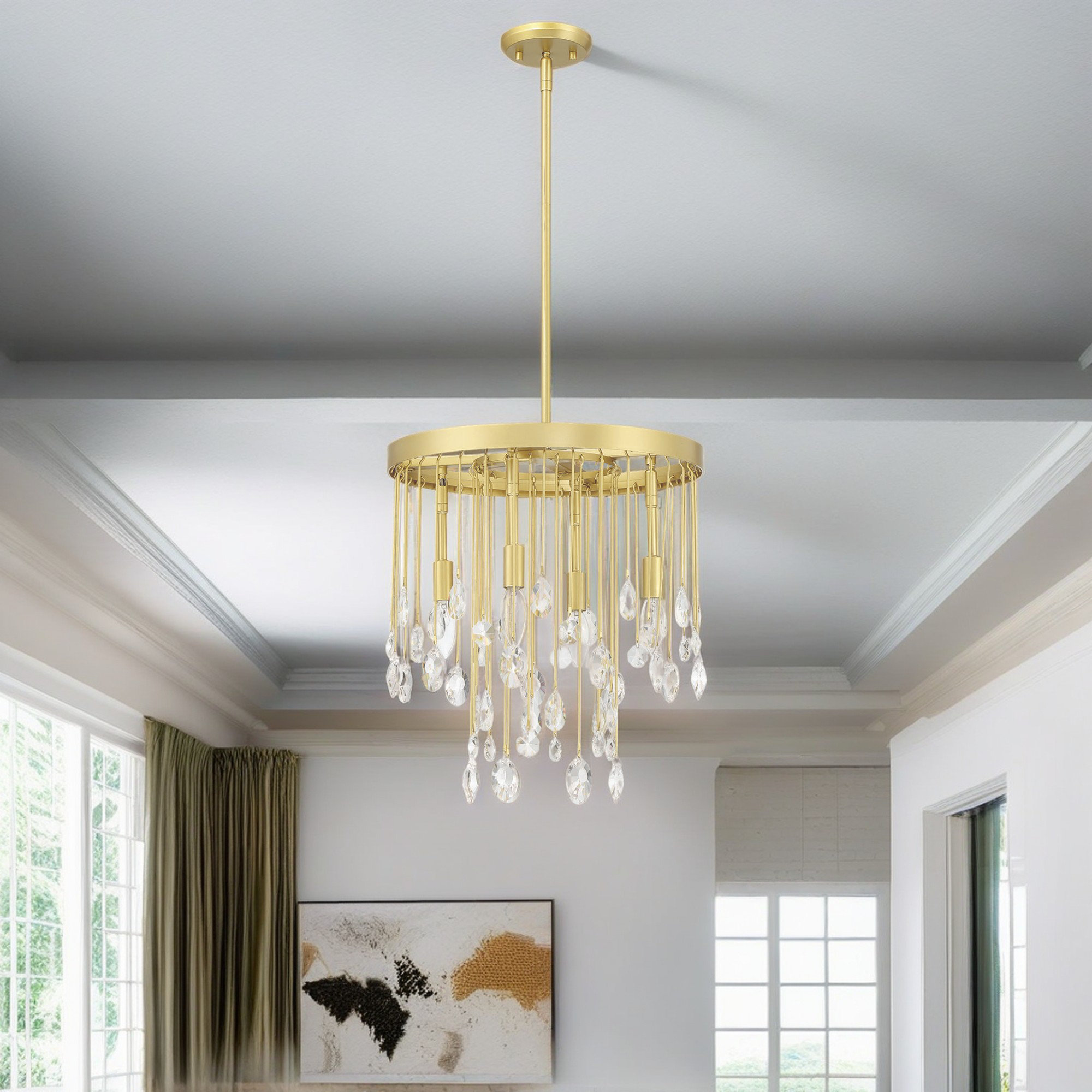 Bankhead 4 - Light Dimmable Crystal Empire Chandelier UL Certified