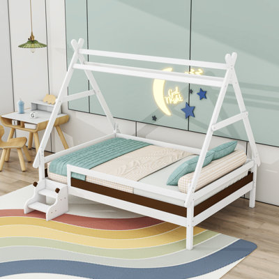 Wooden Frame House-Shaped Bed With Slats