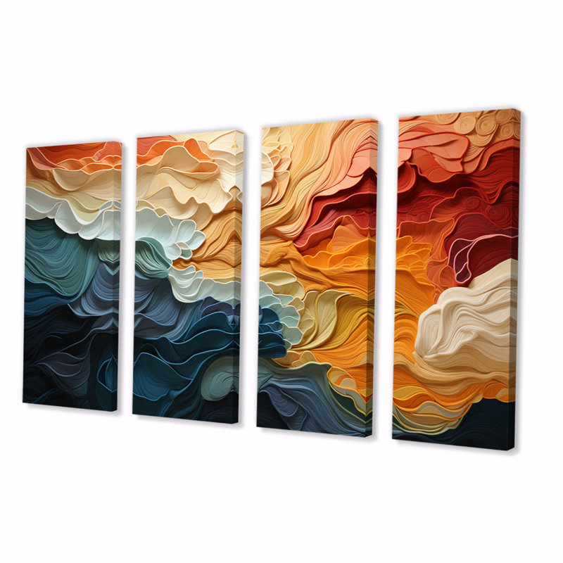 Biomorphism Forms V - Modern Wall Art Living Room - 4 Panels