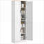 Armoire de rangement autoportante à 4 portes 67 po Kitchen Pantry, blanc vieilli | Tablettes réglables | Panneau de particules