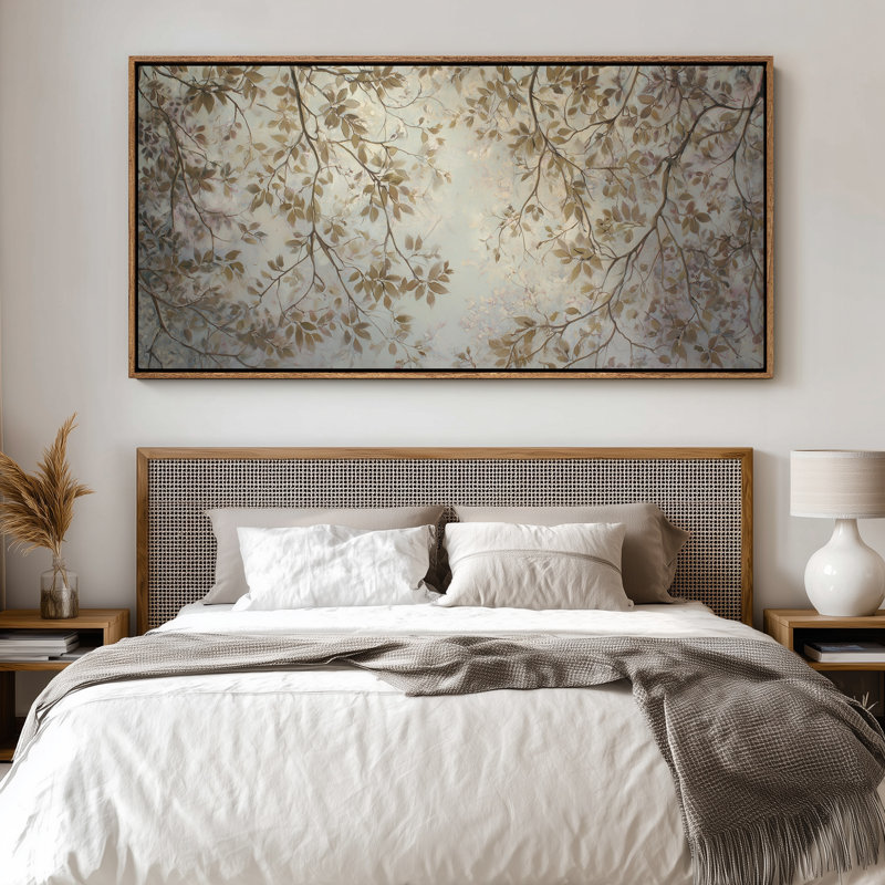 Branches neutres pour salon ou couloir, art mural, H 30 po x l 60 po, Naturel