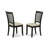 3 Piece Dining Set Contains a Round Dining Room Table with Dropleaf and 2 Linen Fabric Kitchen Chairs, Black-595922425-595922406