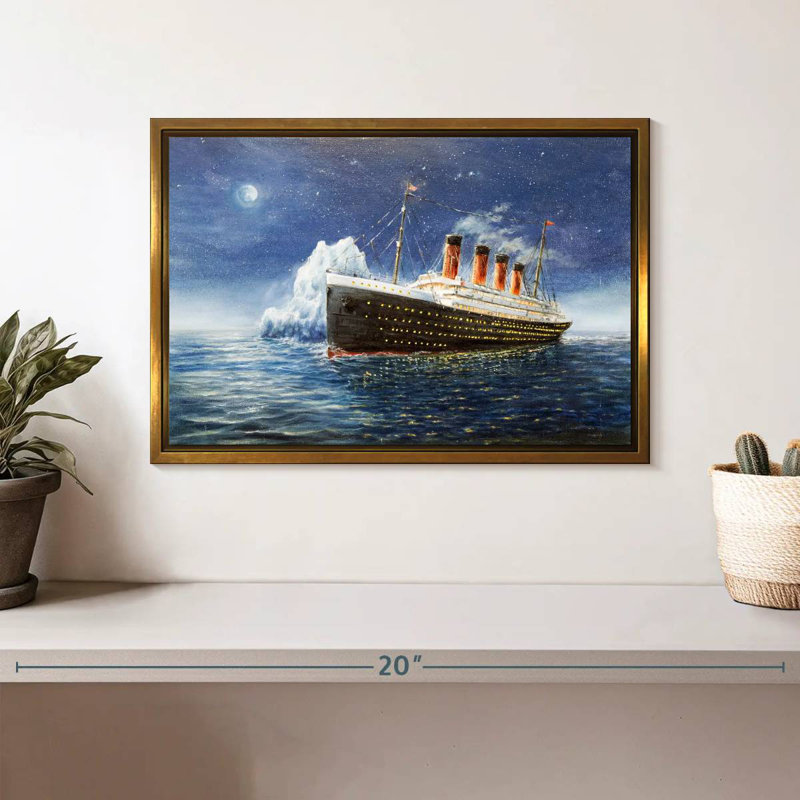 Titanic, Cadre flottant doré, 13 po x 9 po