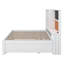 Lit de jour double avec lit gigogne, cadre de lit multifonctionnel avec tablettes de rangement, tableau noir et tableau de liège, port USB