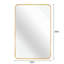 Miroir de salle de bain rectangulaire en métal doré 22 x 30 pouces pour mur, durable et élégant avec film incassable-135240305-135240311