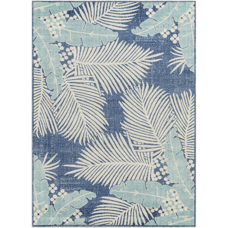 Lourdes Floral Indoor / Outdoor Rug, Rectangle 8'10" x 12'