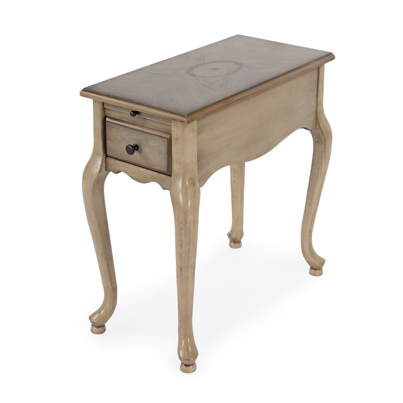 Table de bout avec rangement Ashraff, Olive Ash Burl