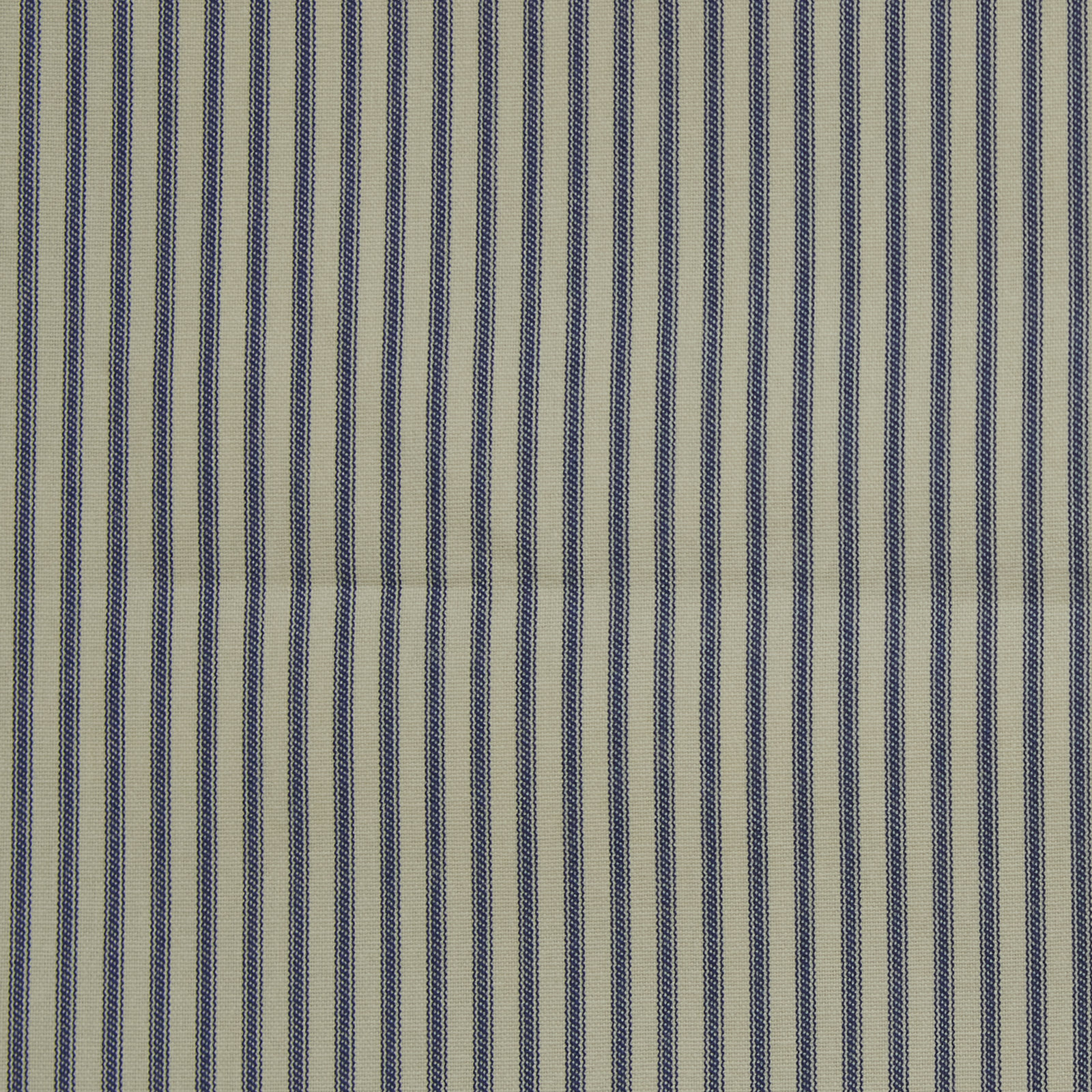 Wakefield Ticking Stripe Curtain in Dark Blue, Inverted Pleat, 33" W x 132" L, Blackout
