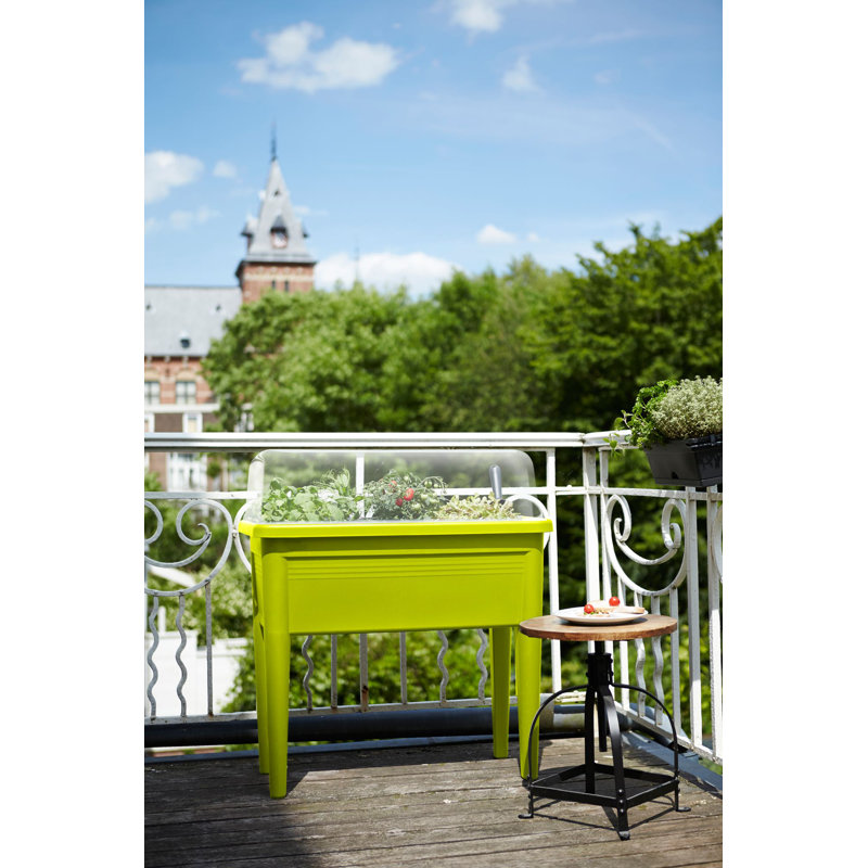 Elevated Planter, Lime Green, 65.1cm H x 75.5cm W x 75.5cm D