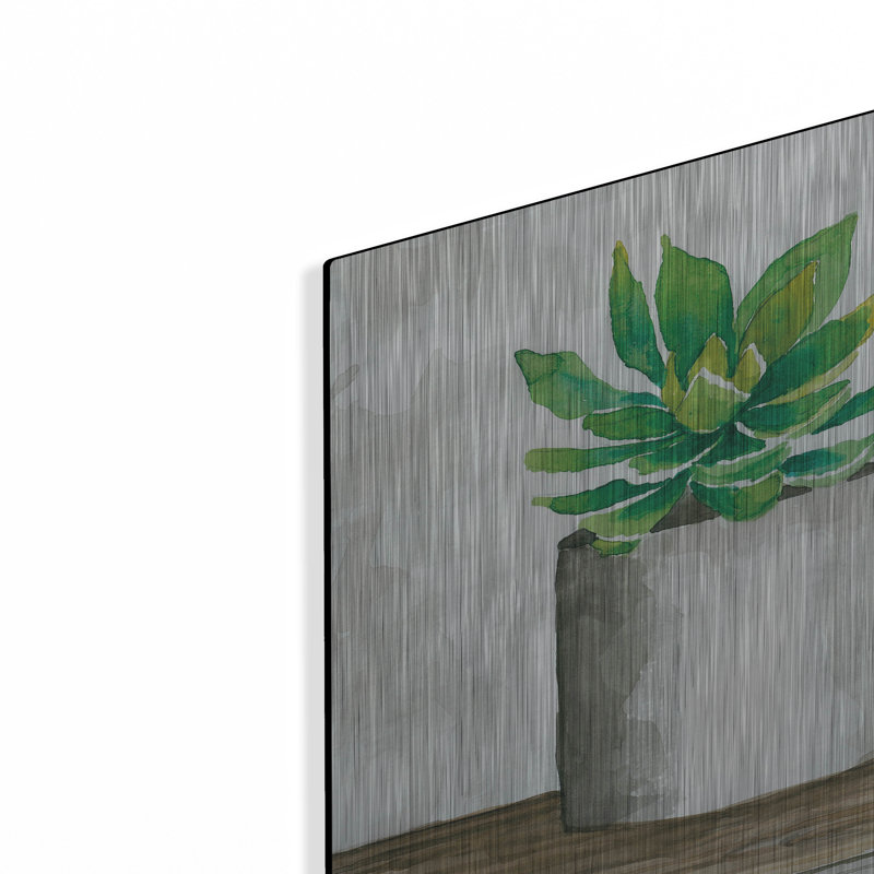 «Succulent Pots» par Cindy Jacobs, art de luxe en métal, «Succulent Pots» par Cindy Jacobs, H 16 po x l 48 po