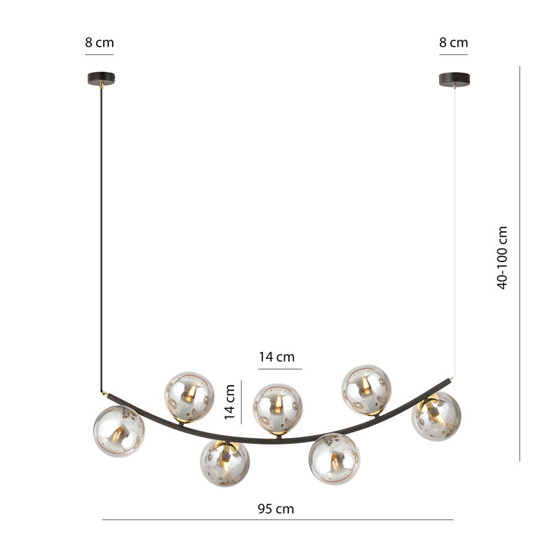 Alula 7 - Light Sputnik Chandelier, Graphite