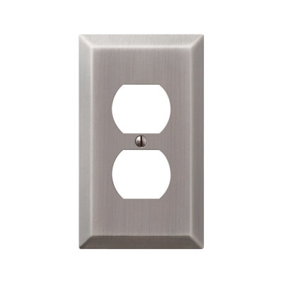 Amerelle Century Antique Nickel 1 gang Stamped Steel Duplex Wall Plate 1 pk