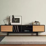 Open Storage TV Console w/ Pull-Out Drawers