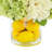 Hydrangeas Arranged in Glass Vase with Lemons