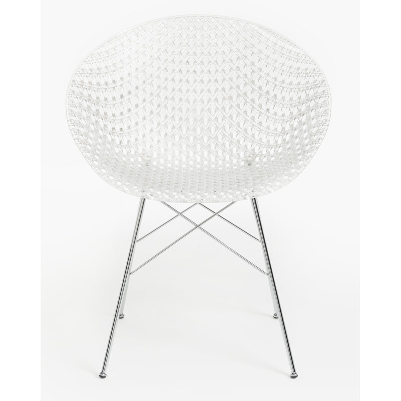 Smatrik Arm Chair, White, Chrome