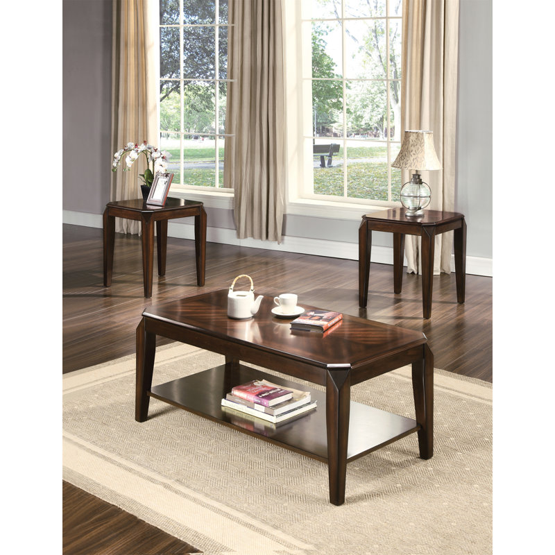 Ensemble de 3 tables basses avec table de bout