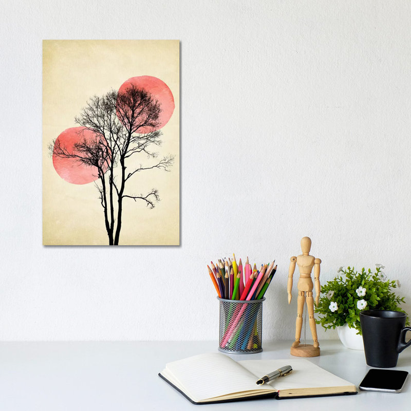 Sun And Moon Hiding by Kubistika - Wrapped Canvas Print, 20.32 cm H x 30.48 cm W