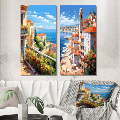 Beautiful Scenery In Italy - Italy Canvas Wall Art Set Of 2
