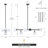 Keden 6 - Light Dimmable Sputnik Modern Linear Chandelier