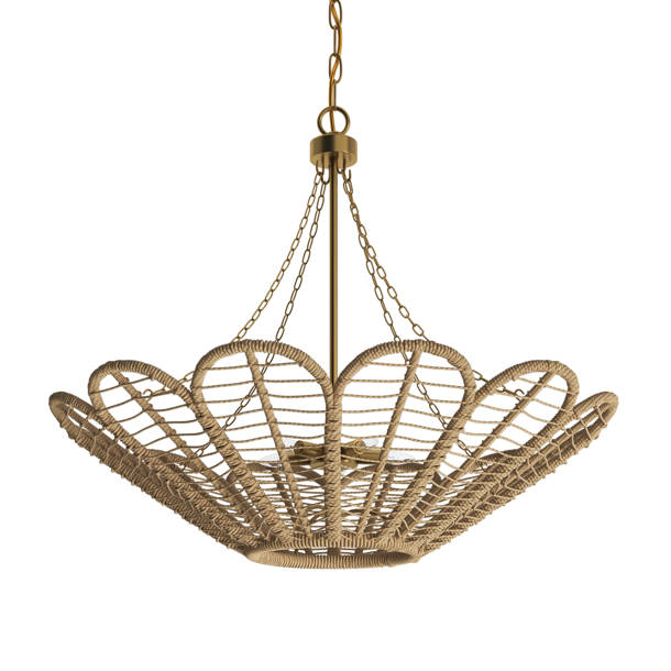 Birch Lane™ Copper Linen Blend Semi Flush Mount & Reviews | Wayfair